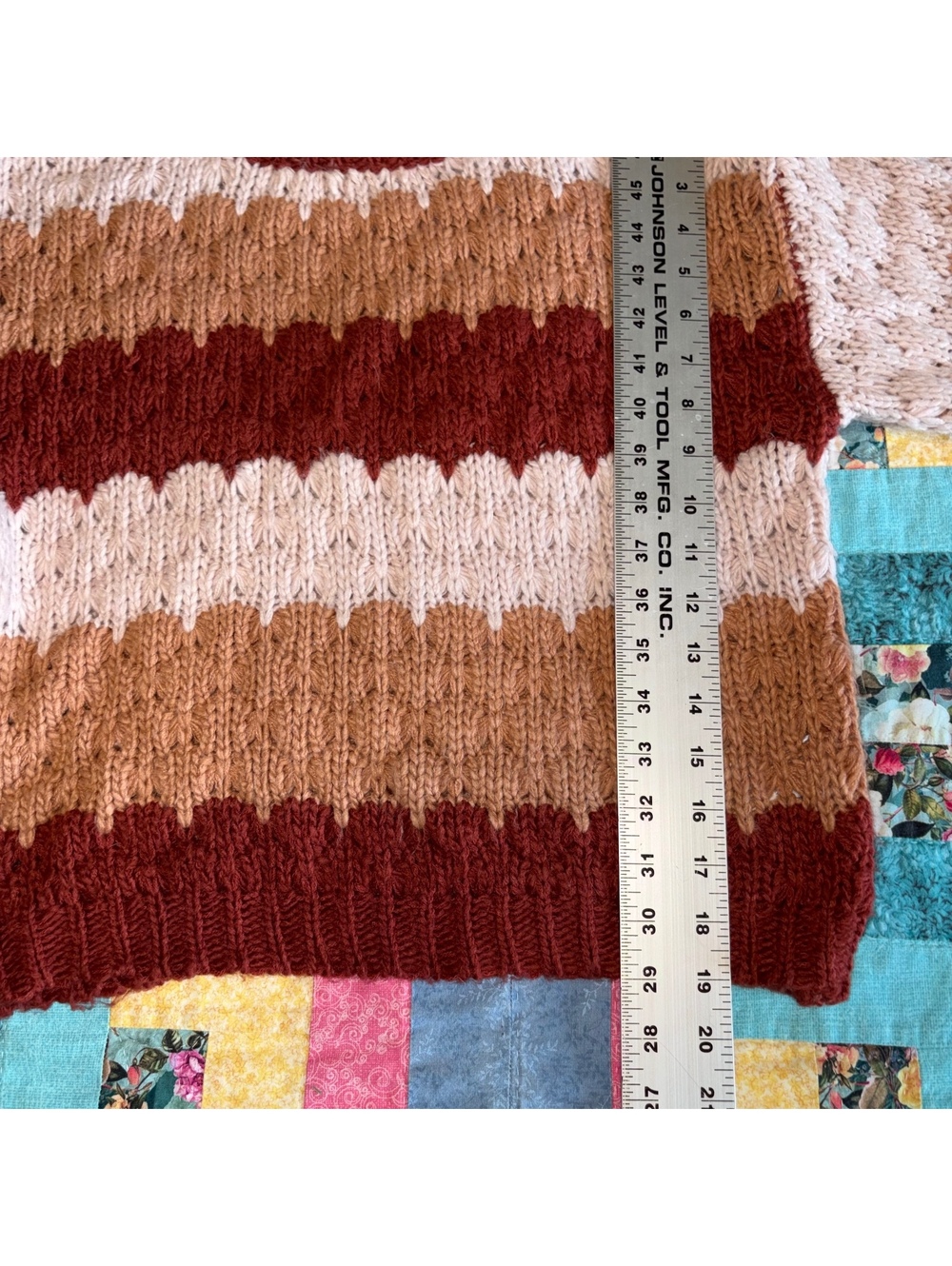 Altar'd State XS Woman’s Striped Knit Sweater in Pink-Red Outdoor Cozy - Picture 8 of 8